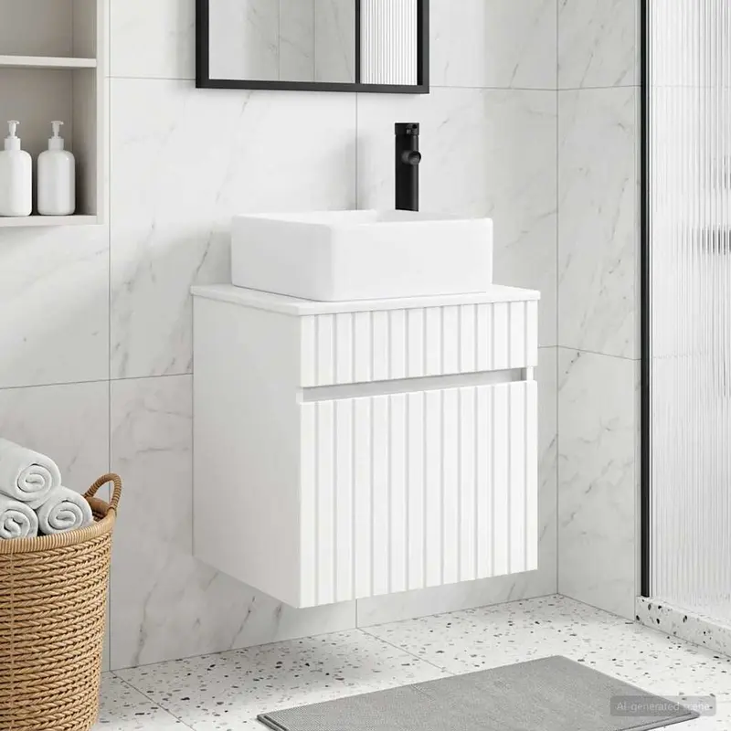 Vanidad de lavabo montada en la pared Blanco 49 x 41 x 63 cm