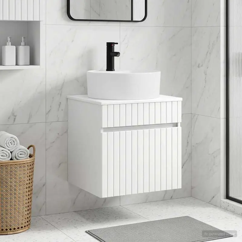 Vanidad de lavabo montada en la pared Blanco 49 x 44,5 x 65 cm