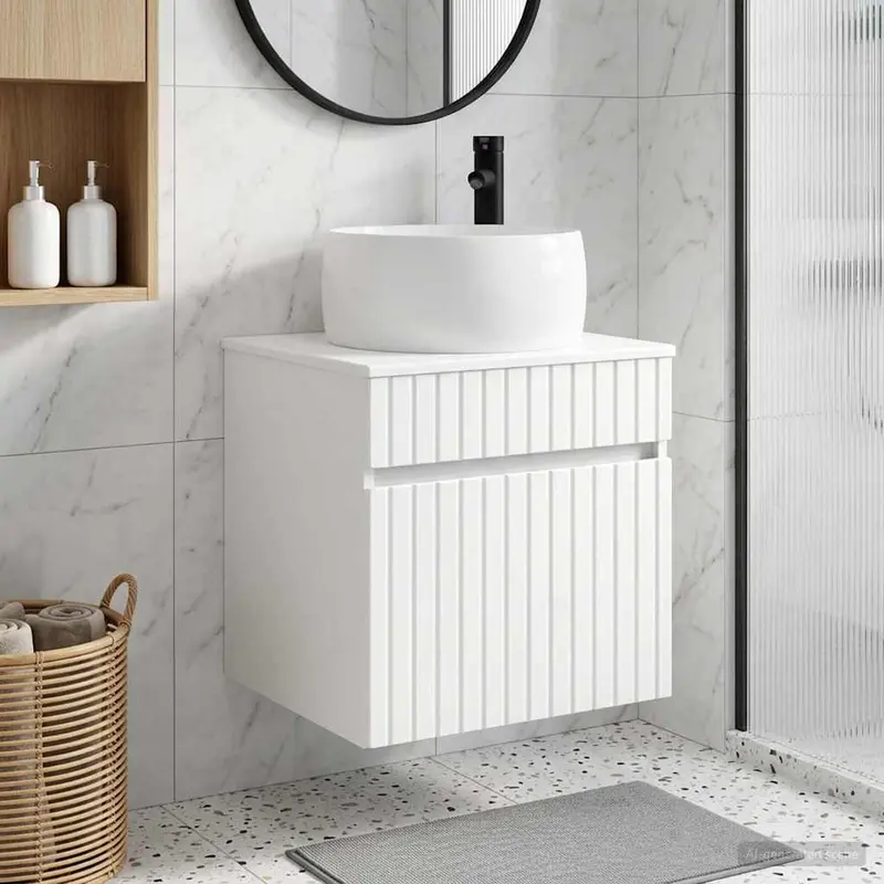 Vanidad de lavabo montada en la pared Blanco 49 x 44,5 x 66 cm