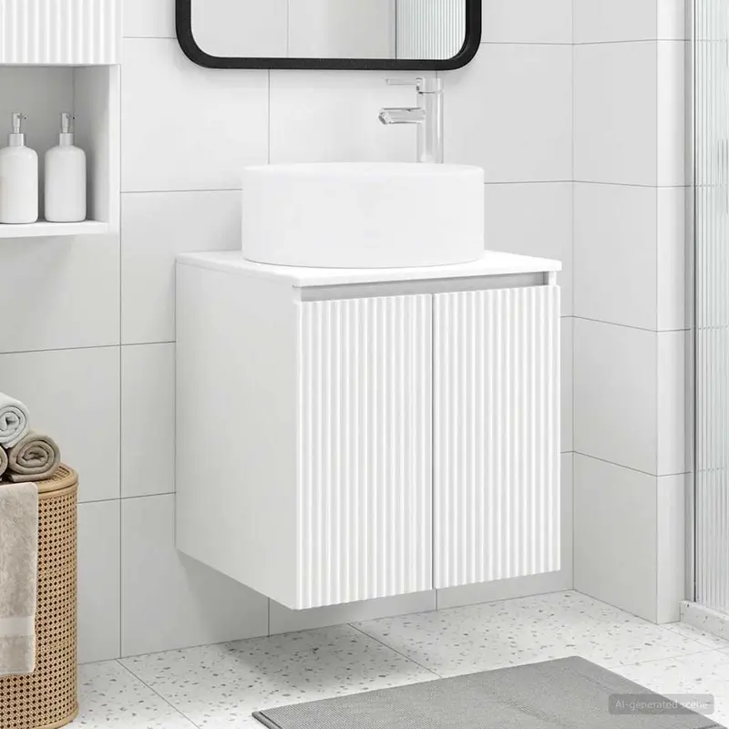 Vanidad de lavabo montada en la pared Blanco