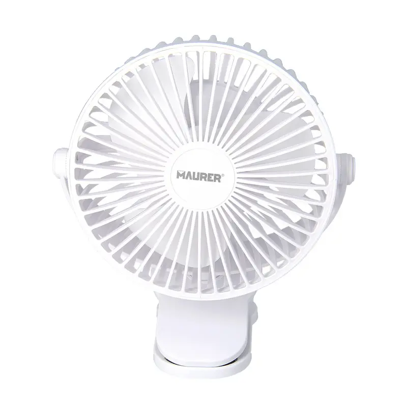 Ventilador con clip sobremesa ø 15 cm. Recargable