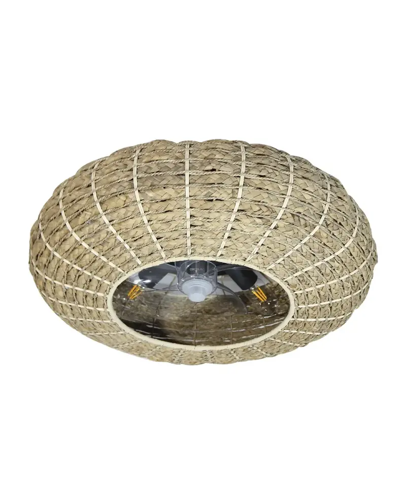 Ventilador de Techo con Lámpara y Control Remoto, Diseño Natural y Función Invierno/Verano de Cecotec