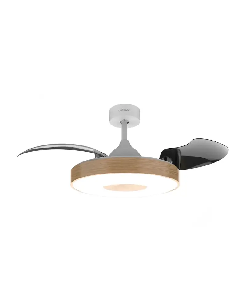 Ventilador de Techo LED 42'' con Aspas Retráctiles y Motor Silencioso DC 65W de Cecotec