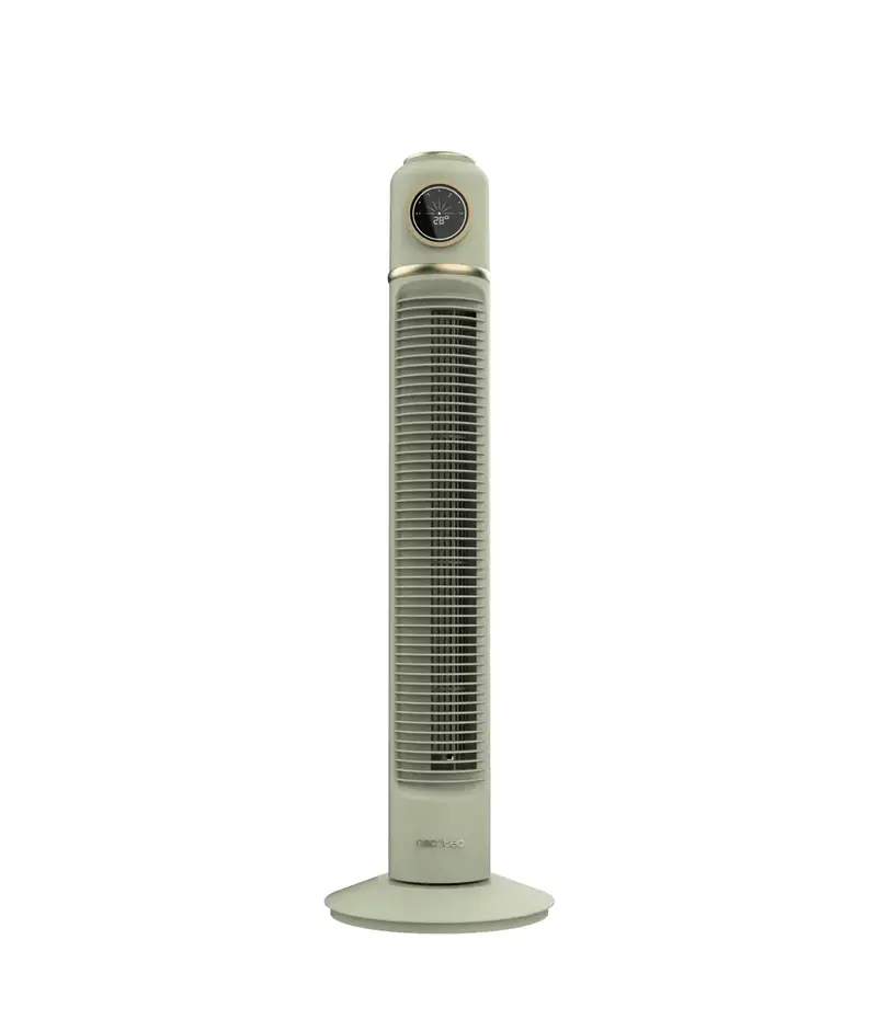Ventilador de Torre Retro Smart Green 32 pulgadas con Control Remoto y Pantalla LED de Cecotec