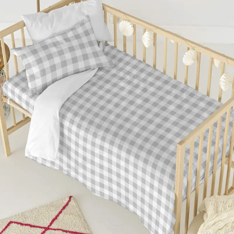 Vichy Juego nórdico cuna 2 piezas Gris