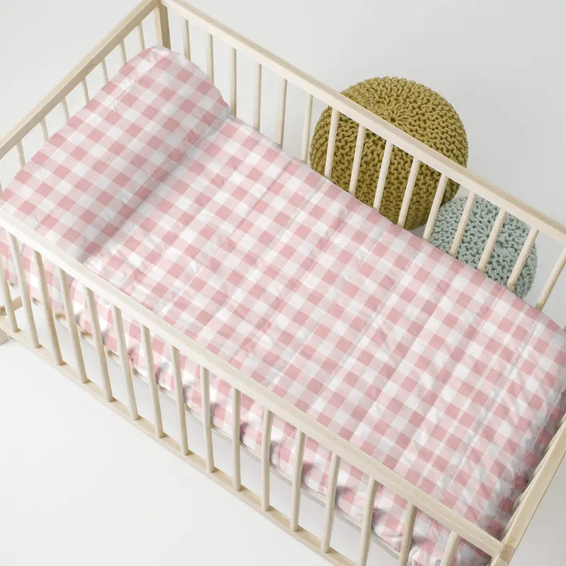 Vichy pink Colcha Cuna (100x130 cm)