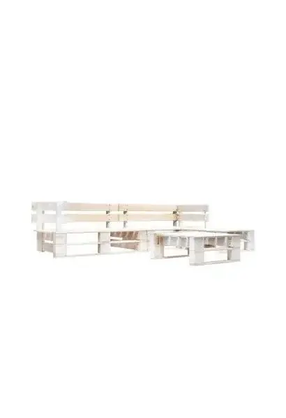 VIDAXL 277391 Set de muebles de palés para jardín de 4 piezas fabricado en madera en color blanco de vidaXL