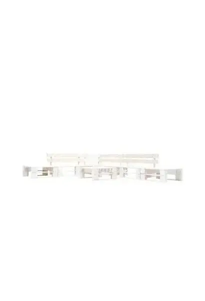 VIDAXL 277395 Set de muebles de palés para jardín de 6 piezas fabricado en madera en color blanco de vidaXL