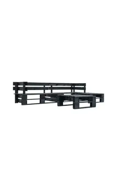 VIDAXL 277424 Set de muebles de palés para jardín de 4 piezas fabricado en madera del color negro de vidaXL