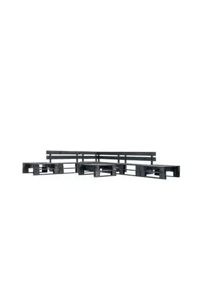 VIDAXL 277428 Set de muebles de palés para jardín de 6 piezas fabricado en madera de color negro de vidaXL