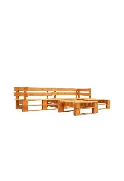 VIDAXL 277457 Set de muebles de palés para jardín 4 piezas fabricado en madera en color marrón miel de vidaXL