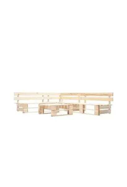 VIDAXL 277486 Set de muebles de palés para jardín de 4 piezas fabricado en madera en color natural de vidaXL