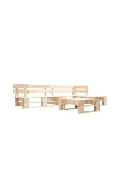 VIDAXL 277490 Set de muebles de palés para jardín de 4 piezas fabricado en madera de color natural de vidaXL