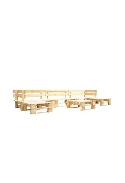 VIDAXL 277498 Set de muebles de palés para jardín de 6 piezas fabricado en madera en color natural de vidaXL