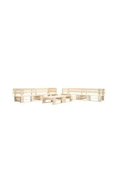 VIDAXL 277502 Set de muebles de palés para jardín de 6 piezas fabricado en madera de pino en color natural de vidaXL