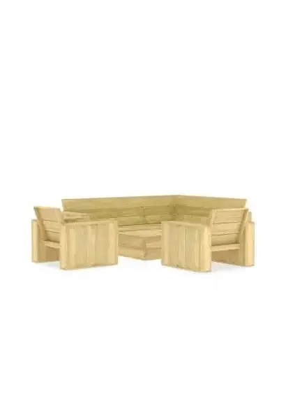 VIDAXL 3053193 Conjunto mobiliario para exteriores con 4 piezas fabricadas en madera de pino de vidaXL