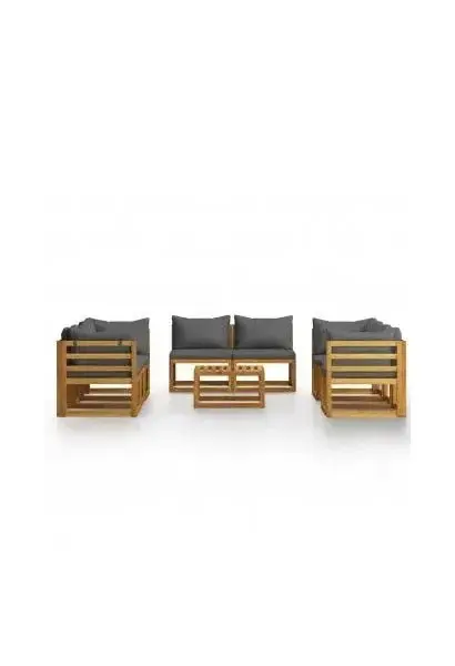 VIDAXL 3057611 Conjunto de muebles modernos para jardín con 9 piezas fabricadas en madera natural de vidaXL