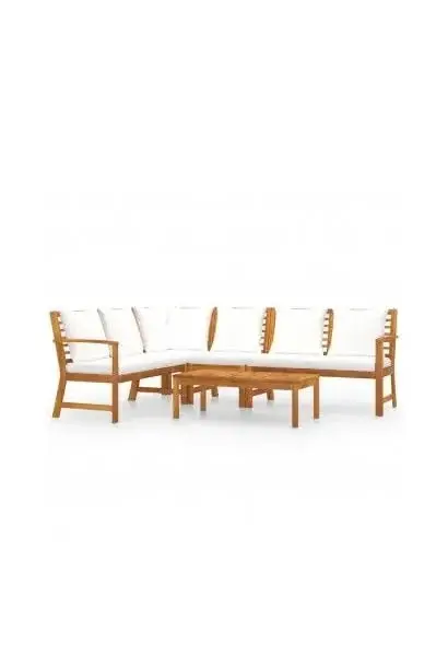 VIDAXL 3057773 Juego de muebles de jardín fabricados en madera de acacia con cojines de poliéster de vidaXL