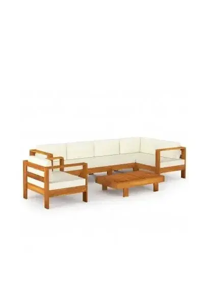 VIDAXL 3057934 Juego de sofás con una mesa para jardines y terrazas fabricado en acacia de diseño moderno de vidaXL