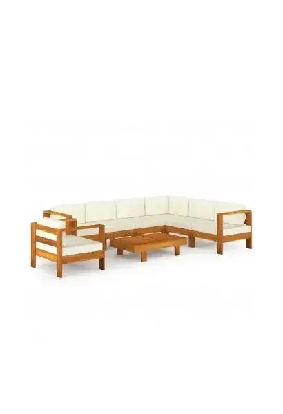 VIDAXL 3057938 Conjunto de muebles modernos con cojines de diseño moderno en color blanco crema de vidaXL