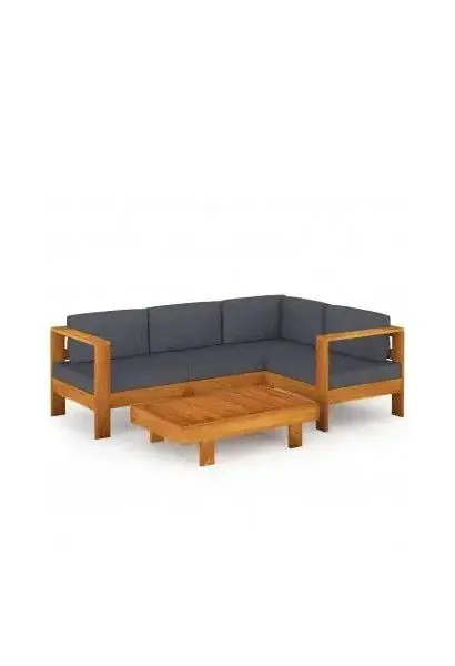VIDAXL 3057951 Juego moderno de sofás y mesa con 6 piezas y cojines en color gris oscuro de vidaXL