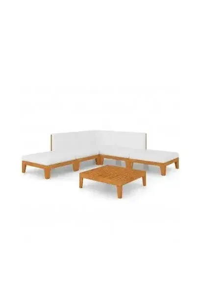 VIDAXL 3058102 Juego moderno de sofás con una mesa de 7 piezas con cojines en color blanco crema de vidaXL