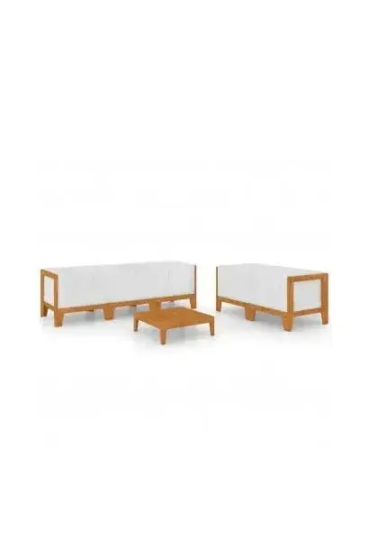 VIDAXL 3058118 Juego de sofás y mesa con 6 piezas y de color blanco para jardines y terrazas de vidaXL