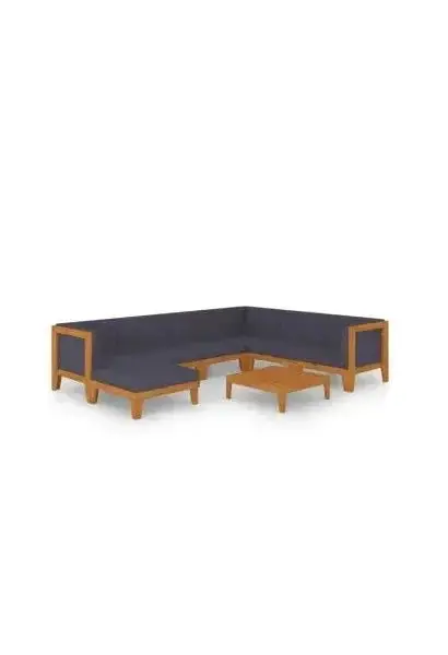 VIDAXL 3058125 Juego de muebles para jardín con un diseño moderno de 8 piezas con cojines color gris de vidaXL