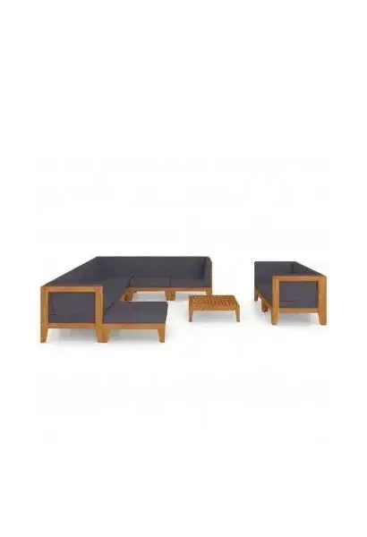 VIDAXL 3058127 Set de muebles para jardín con 10 piezas fabricadas en madera de acacia en color gris de vidaXL