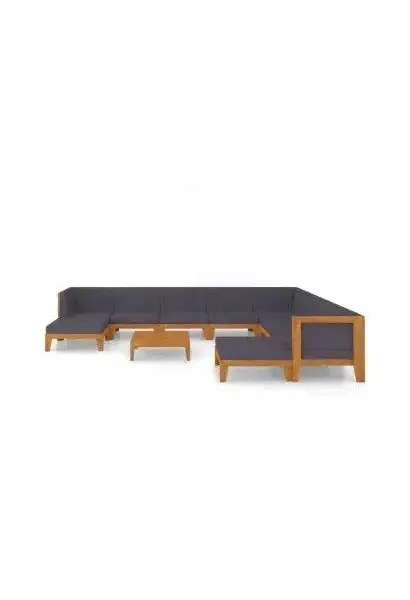 VIDAXL 3058129 Set de muebles con cojines para jardín fabricados en madera de acacia en color gris oscuro de vidaXL