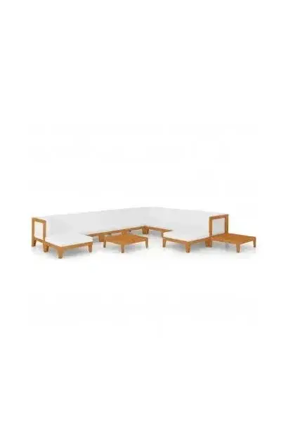 VIDAXL 3058130 Set de muebles para jardín y cojines de12 piezas fabricadas en acacia con cojines de vidaXL