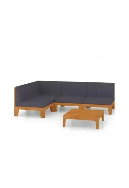 VIDAXL 3058145 Conjunto de sofás con un diseño modular y una mesa para jardín en color gris oscuro de vidaXL