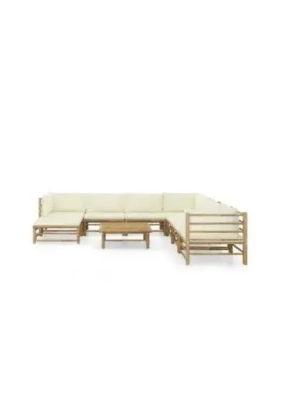 VIDAXL 3058229 Conjunto de muebles modernos para el jardín con 9 piezas fabricadas en bambú de vidaXL
