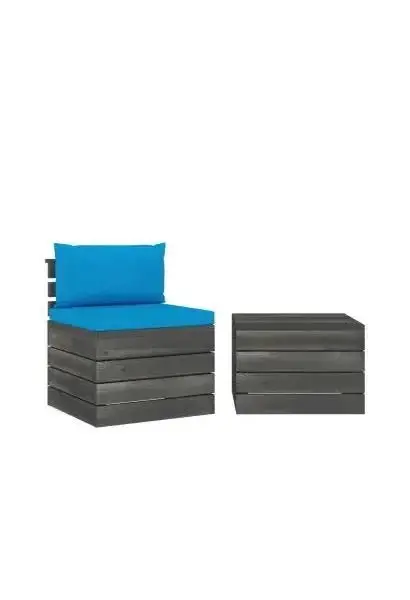 VIDAXL 3061663 Set de muebles para jardín de palets de madera de pino y tela Beige claro de vidaXL
