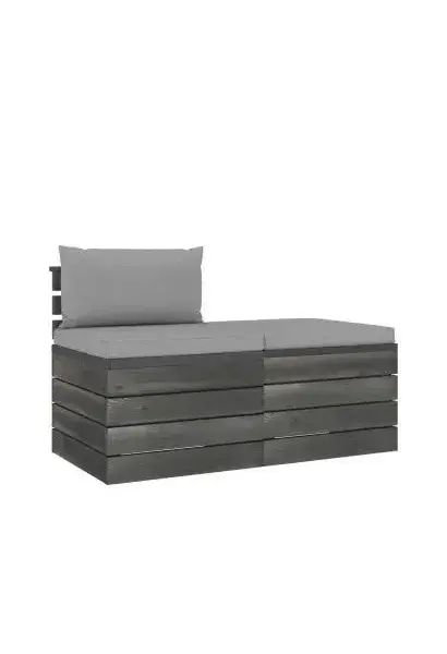 VIDAXL 3061672 Set de muebles para jardín de palets de madera maciza de pino y tela gris de vidaXL