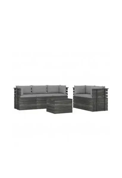 VIDAXL 3061888 Juego de sofás para el jardín con una mesa fabricada en madera palet gris de vidaXL