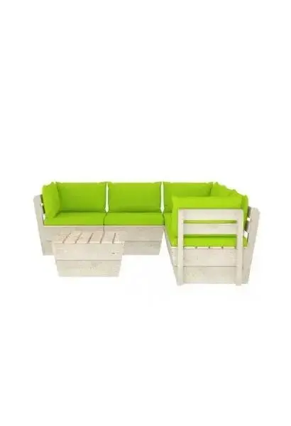 VIDAXL 3063539 Juego de muebles de palés para jardín de 6 piezas con cojines color verde brillante de vidaXL