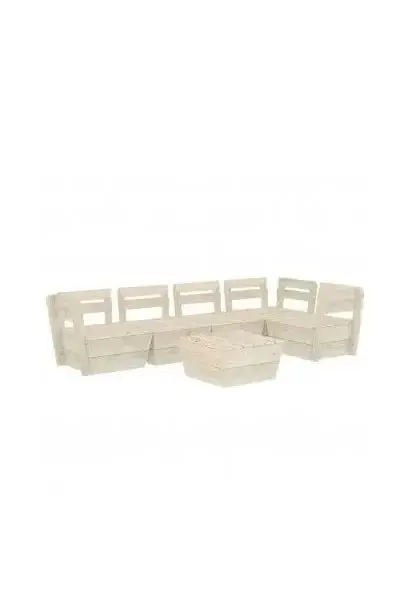 VIDAXL 3063723 Conjunto de jardín de sofá modular de 5 plazas y mesa de centro de madera de abeto de vidaXL