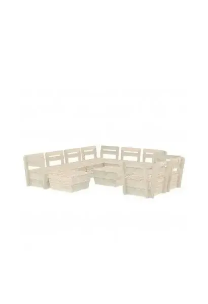 VIDAXL 3063732 Conjunto de sofás y mesitas de palets en madera de abeto de jardín 10 piezas marrón claro de vidaXL