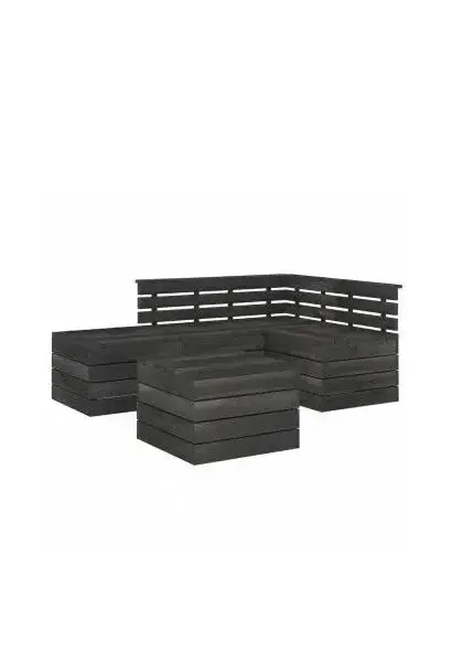 VIDAXL 3063740 Juego de muebles para jardín de 5 piezas de madera maciza de pino gris oscuro de vidaXL