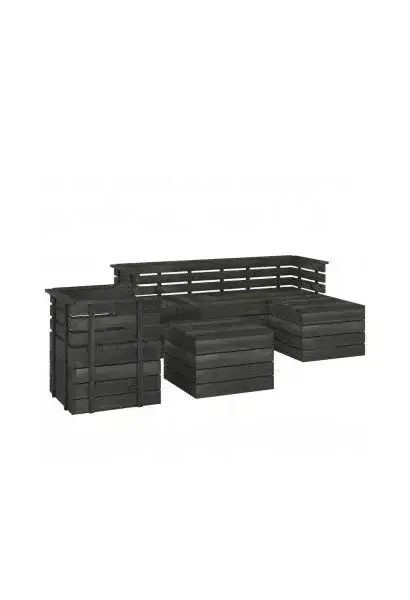 VIDAXL 3063745 Conjunto de muebles de palets de jardín de 6 piezas en color gris oscuro de vidaXL