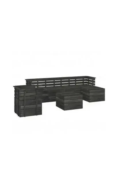 VIDAXL 3063747 Conjunto para jardín de palets con 7 piezas de sofás combinables y mesa en madera de pino color gris de vidaXL