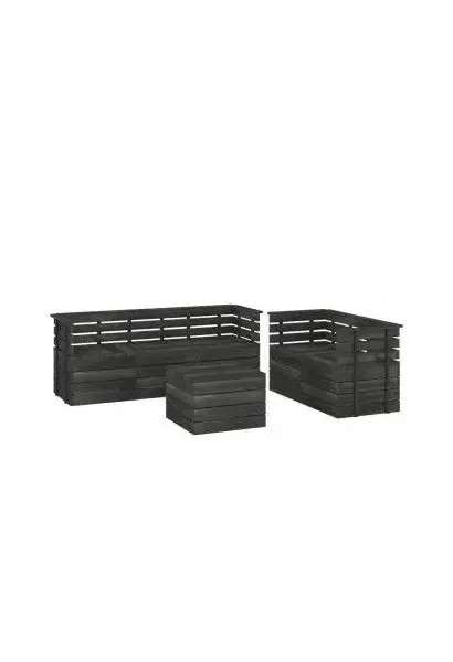 VIDAXL 3063748 Juego de muebles de palets de jardín con 6 piezas de madera de pino gris oscuro de vidaXL