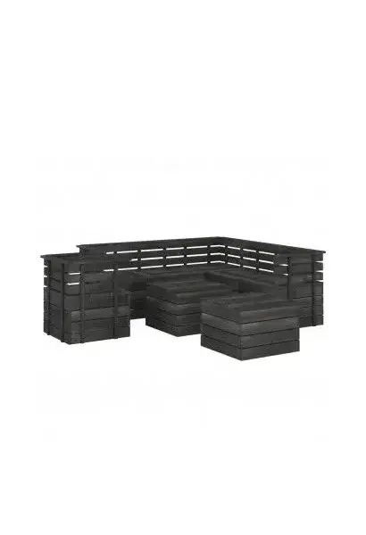 VIDAXL 3063760 Conjunto de muebles de exterior de 8 piezas modulares de madera palet de pino gris de vidaXL