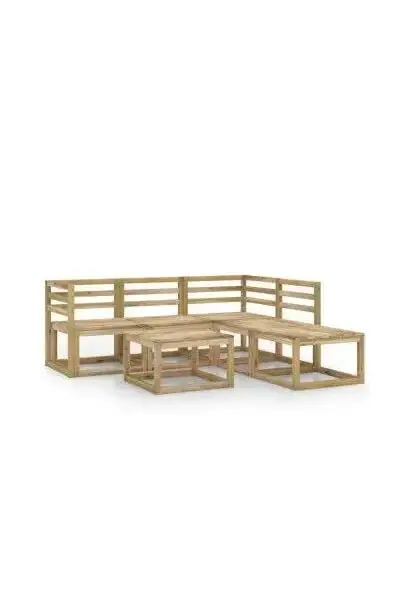 VIDAXL 3065300 Set de muebles individuales con diseño de palés para el jardín de 6 piezas fabricados en madera de pino de vidaXL