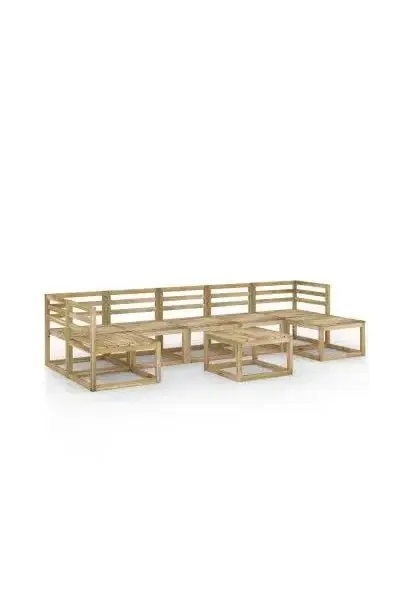 VIDAXL 3065309 Juego de muebles individuales para el jardín de 8 piezas fabricado en madera de pino verde impregnado de vidaXL