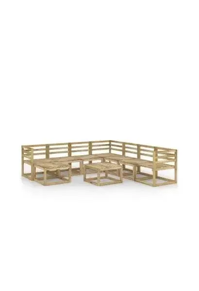 VIDAXL 3065313 Conjunto de muebles para el jardín de 9 piezas fabricado en madera de pino de vidaXL