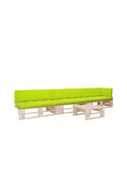 VIDAXL 3066755 Muebles para el jardín de 4 piezas fabricado de palets de pino con cojines color verde brillante de vidaXL