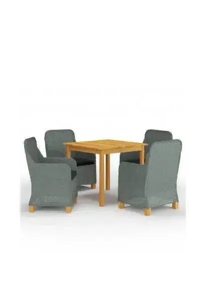 VIDAXL 3067759 Juego de comedor para jardín cubierto de 5 piezas acabado color gris y madera de vidaXL