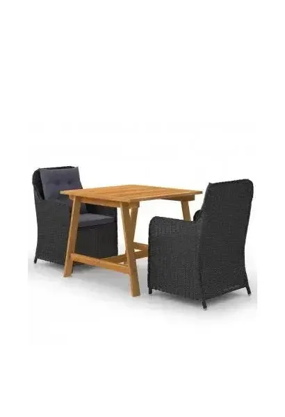 VIDAXL 3068717 Conjunto de muebles exterior fabricado en madera maciza de acacia y ratán PE de vidaXL